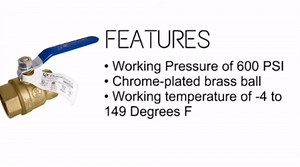 2" Brass Ball Valve - Full Port 600WOG for Water, Oil, and Gas with Blue Handle