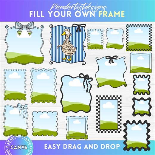17 Editable Border Frame Canva Template, Coquette Bow Border, Doodle Borders Png, Stripped Border Frames, Whimsical Frame, Scalloped Borders - Etsy