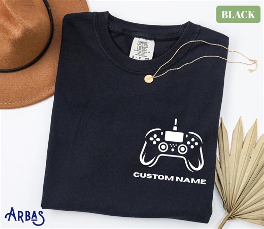 Personalized Gamer Comfort Colors Shirt, Custom Name Gaming Controller Tee, Player Gift for Boys, Men or Dad - Etsy