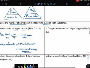 Calculating number of particles in a mass of substance