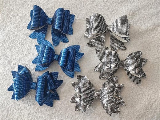 Disco Glitter Faux Leather Hair Bow: Sparkle Barrette - Etsy