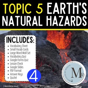 4th Grade Science | EARTH'S NATURAL HAZARDS Topic 5 STUDY SET