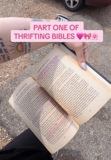 PART ONE: thrifting bibles! 🩷🌸🤭#thrifting #bibles #fyp #lifestylevlog