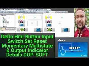 Delta Hmi Button Input Switch Set Reset Momentary Multistate & Output Indicator Details DOP-SOFT