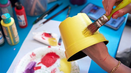 Turn Dollar Tree items into jumbo teacup decor perfect for spring with a crafty DIY