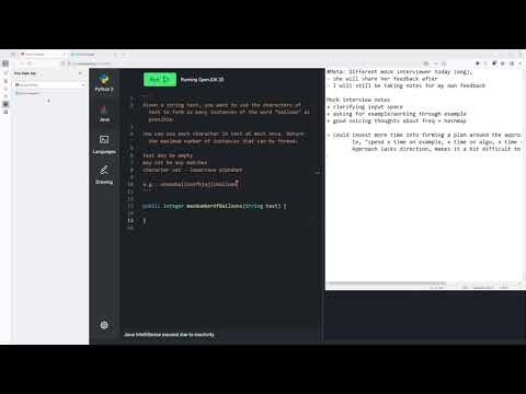 Mock Leetcode - Count # of balloons