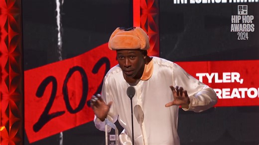 30K views · 338 reactions | Turning your hobby into your hustle! Tyler, The Creator taking home the first ever Rock the Bells Cultural Influence Award at the 2021 Hip Hop Awards proves that an art form that some see as just words can really change one's whole life. Tyler has used his dynamic flow to influence not only rappers but pop stars like Billie Eilish, showing that rap has no bounds. #HipHopAwards | BET | Facebook