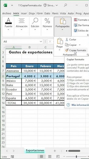 We'll learn how to copy formatting from one cell to another. #exceltips #excel