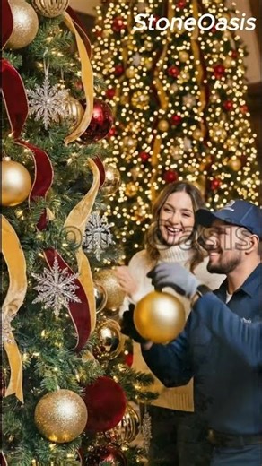 Ultimate Luxury Christmas Tree Installation 2025 ❄️✨ #diy #christmasdiy #epoxyfloor #shorts