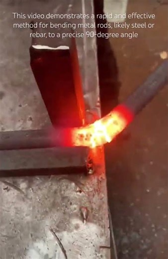 Making 90-Degree Bends on Steel Rods Using Heat #InductionHeating #MetalBending #MetalWorking #Forge