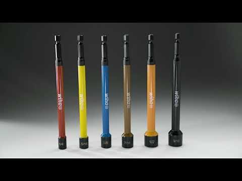 Wiha 6 Piece Color Coded Magnetic Nut Setter Sets - SAE & Metric