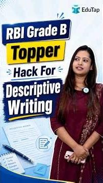 RBI Grade B 2026 Topper Strategy | Hack for Descriptive Writing