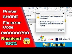 Share Printer Not Connecting in Windows 11 | How to Fix error code 0x00000709 | 100% Resolve. 😱