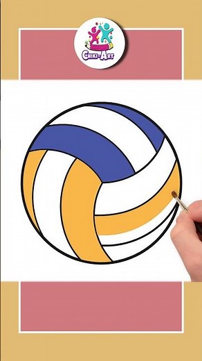 VOLLEY BALL - Easy Drawing For Kids #shorts #howtodraw #drawing