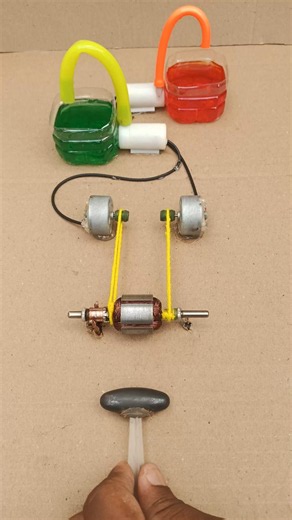experiment, with generator motor and magnetic power project