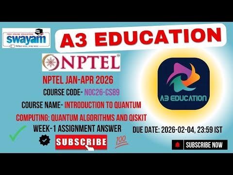 NPTEL Introduction to Quantum Computing: Quantum Algorithms and Qiskit Week 1 Assignment Answers