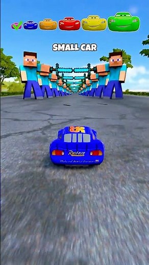 Big Small McQueen vs Minecraft Steve🔥