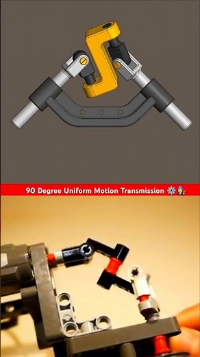 90 degree uniform motion transmission Animation ⚙️👩‍🔧 #engineering #mechanical #animation #3d #cad 🔥