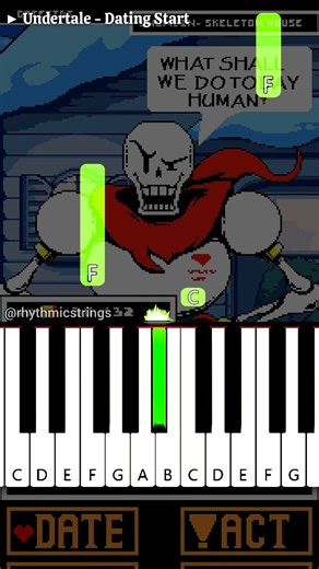 Undertale - Dating Start | Easy Piano Tutorial #shorts