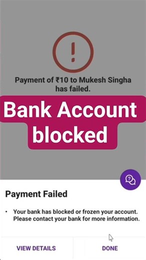 Bank Account Blocked or Frozen #bankblocked