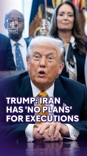 Donald Trump has toned down his language about taking military action against Iran, saying that he has been given assurances that executions of anti-government demonstrators have been stopped. Estimated numbers of Iranians killed since protests began at the end of December range from two thousand to twelve thousand. At the weekend, Mr Trump urged protesters to continue their demonstrations and had promised in a social media post that "help is on its way". #Trump #Iran #Protest #MiddleEast #Chann