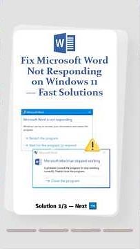 Microsoft Word Not Responding on Windows 11? 20-Second Fixes You Need!#microsoftword #windows11