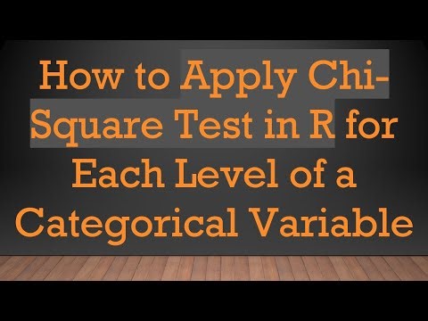 How to Apply Chi-Square Test in R for Each Level of a Categorical Variable