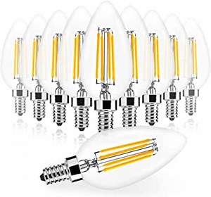 Candelabra Led Light Bulbs E12 Base, 60W Equivalent, 2700K Warm White, 4W 450LM, Dimmable, 12-Pack