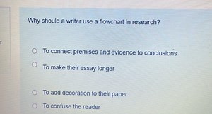 Why should a writer use a flowchart in research?To connect pre... | Filo