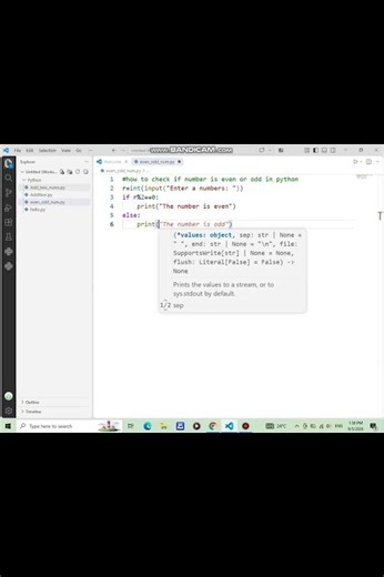 How to check number is even or odd in python | Using VS Code