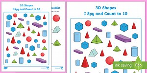 3D Shape I Spy and Count Activity to 10