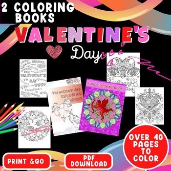 Valentine Coloring Pages Bundle | 48 Printable Sheets