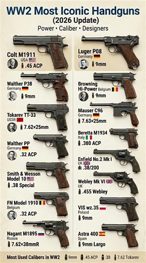 ww2 iconic handguns ,