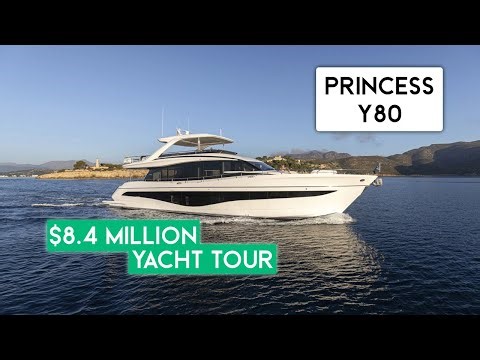 $8.4M - 2025 Princess Y80 Luxury Flybridge Yacht Walkthrough Tour