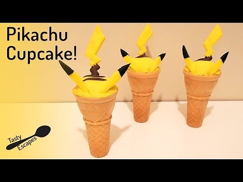 Pikachu ice cream cone cupcakes | How to make that cute Pokémon as a dessert ⚡
