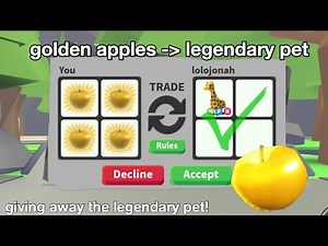 trading GOLDEN apples to LEGENDARY pet in adopt me!