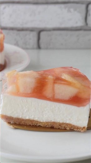 【リベンジ編】桃のレアチーズついに完成！！ #おうちカフェ #簡単レシピ #お菓子作り #レアチーズケーキ #桃ゼリー