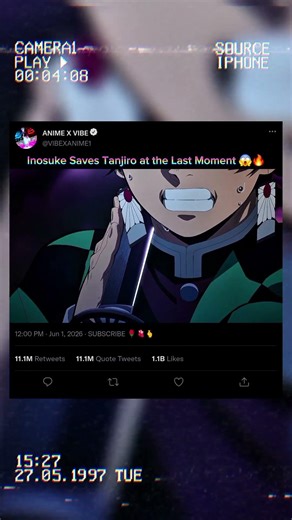 Inosuke Saves Tanjiro at the Last Moment 😱🔥#demonslayer#tanjiro #inosuke