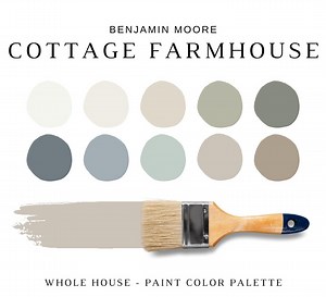Benjamin Moore COTTAGE FARMHOUSE Color Palettes, Farmhouse Cottage, Housewarming Paint, Modern Neutral Paint Palette, Cottage Style Decor - Etsy Canada