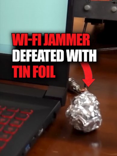WiFi Jammer defeated by Tin Foil?! #diy #electronics #circuit #experiment #wifi #jammer #emc
