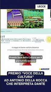 Premio "voce della cultura" ad Antonio Della Rocca che interpreta Dante