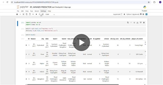 #machinelearning #datascience #python #sportsanalytics #ipl #internpe #logisticregression | Shubham Mandavkar