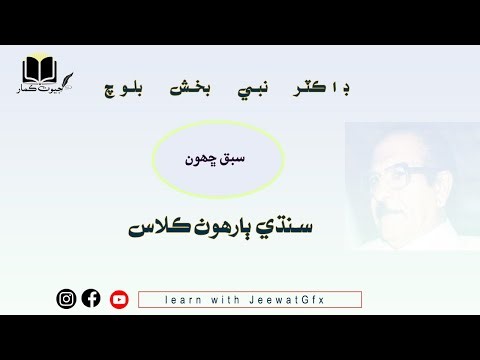 Sindhi Inter Class|Dr nabi bux Baloch|Sindh text book board jamshoro|sindhi lazmi Class12th|lesson06