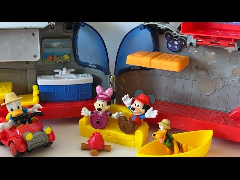 UNBOXING Disney junior Mickey Mouse Happy Camper Adventure ⛺ Lights & Sounds Playset Unboxing & Fun!