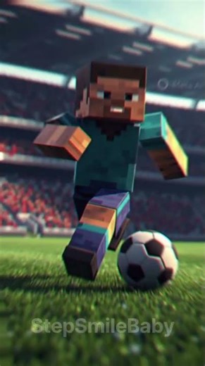 Minecraft American football player sprinting down the field with realistic #minecraft #minecraftgfx