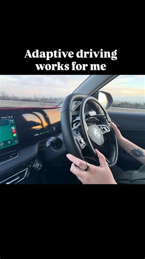 Toni on Instagram: "I drive using an over-ring accelerator and a push brake. Using my hands is safer and less painful for me than using my feet. Adaptive controls don’t make driving easier — they make it possible. This is just another way of driving. #AdaptiveDriving #HandControls #DisabledDriver #AccessibleDriving #InvisibleDisability"