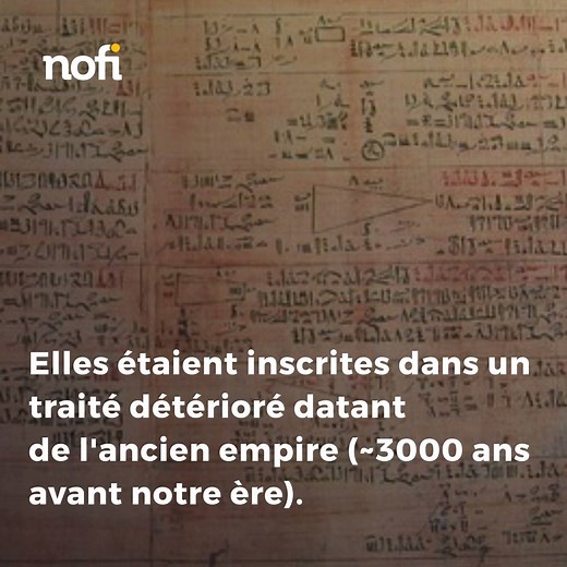 1M views · 17K shares | Le papyrus contenant les formules des théorèmes dits de Pythagore et Thalès date de 1000 ans avant les naissances de ces deux mathématiciens... | NOFI | Facebook