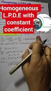 Homogeneous Linear Partial Differential Ek.with constant coefficient #PDE#Linear PDE.#Homogeneous
