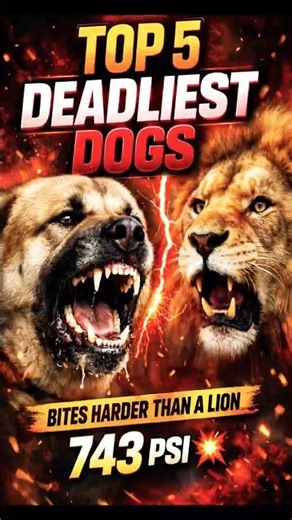 Top 5 Dogs With The strongest Bite Forces Ever Recorded #foryou #dog #usa #viral