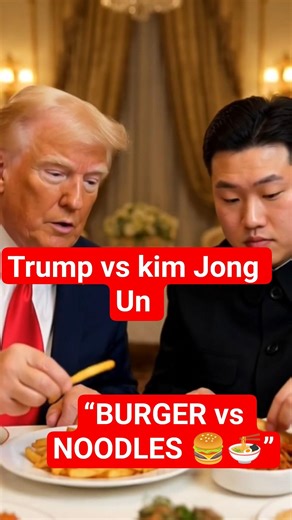 Donald trump vs kim Jong Un Burger vs Noodles War 😂 #shorts #trump #kimjongun #shortvideo #short